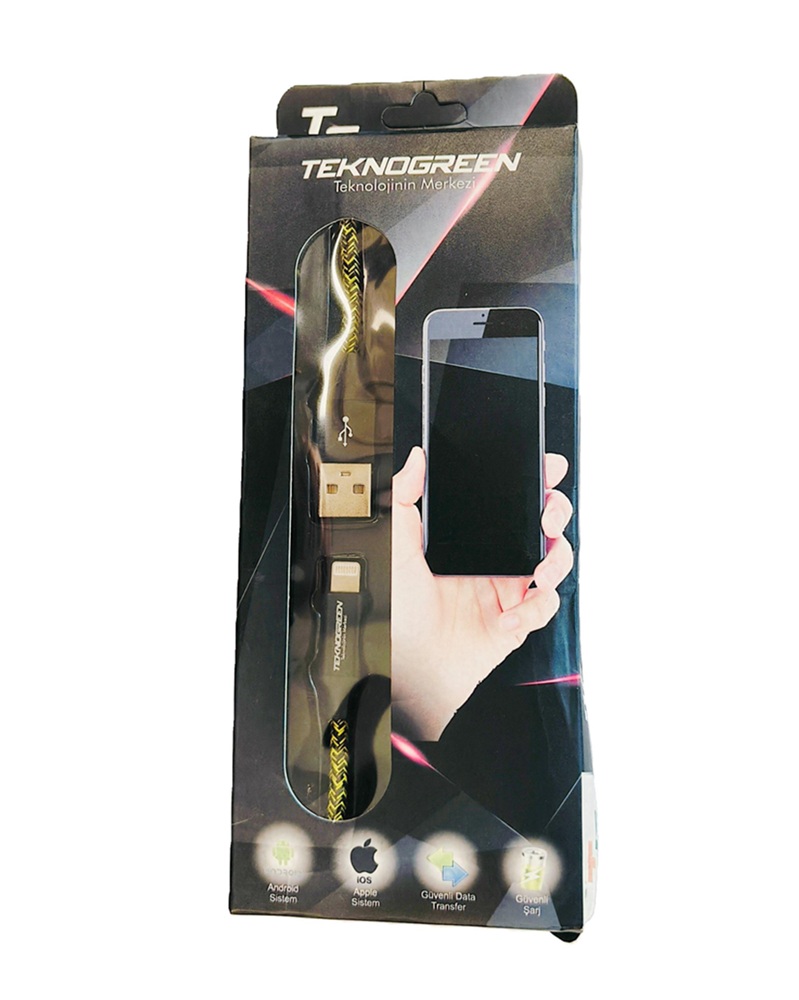 TeknoGreen TKU-C202 1Mt. Usb iPhone Kablo