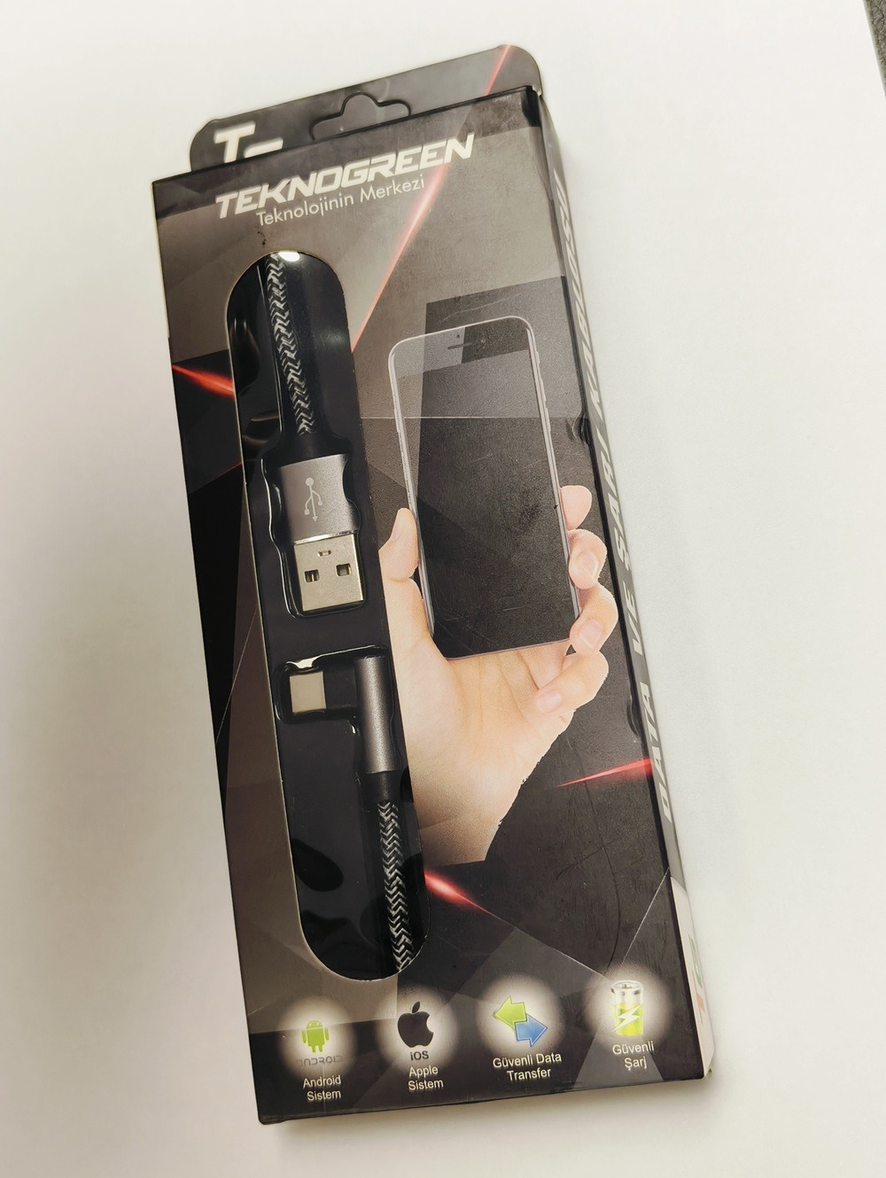 TeknoGreen TKU-C301 1m Usb to L Type C Şarj Kablo