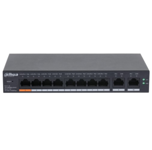 Dahua CS4010-8ET-60 10 Port 10/100 8 Port Poe 60w Yönetilebilir Desktop Switch