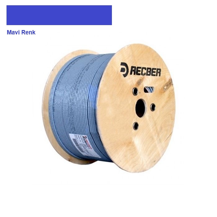 Reçber 506077 SL400 U23 LSZH Cat 6 U/UTP 4x2x23AWG LSZH Halogen Free(Yanmaz) 500Mt Network Kablosu Mavi