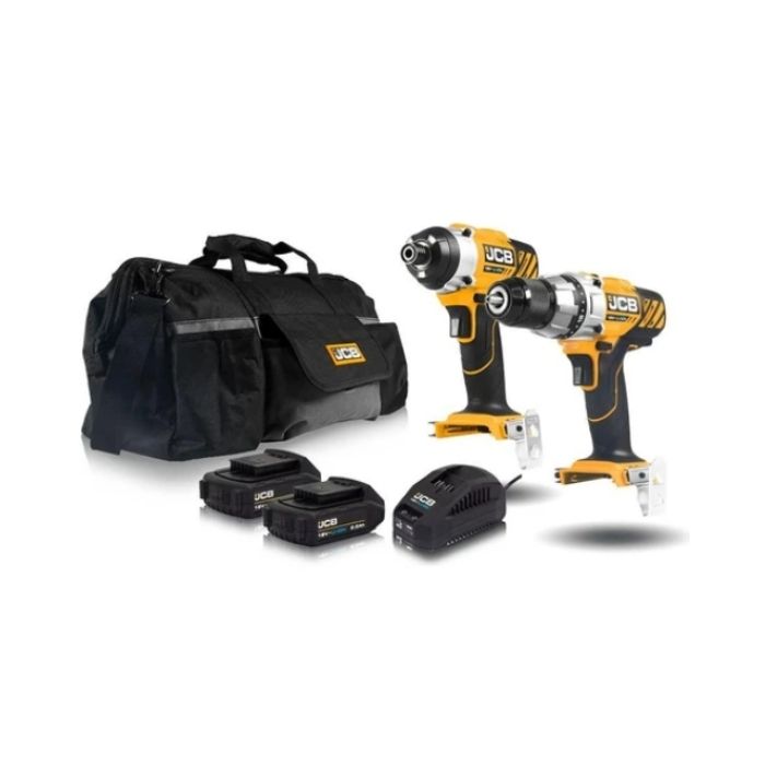 JCB 21-18DD Akülü Matkap + 21-18ID 18 V 2x2.0 Ah Akülü Darbeli Vidalama Seti