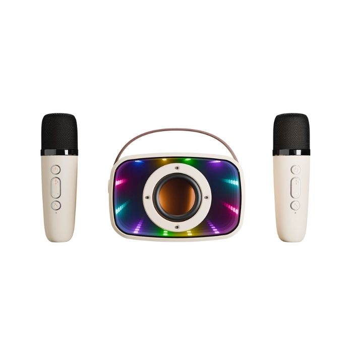 Mikado MD-57BT Endless 5W Bej TF/USB/ AUX/ BT  2xKaraoke Mikrofon 1200mAh Taşınabilir Hoparlör