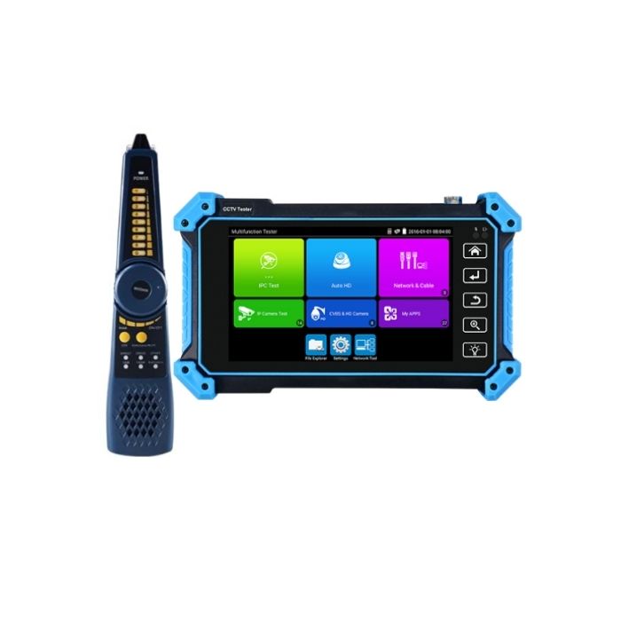 Novacom NVC-IPC5100 Plus 5.4 inç IPS Dokunmatik Ekran AHD-CVI-TVI-HDMI-Analog Girişli Cctv Kamera Test Cihazı Kablo Buluculu