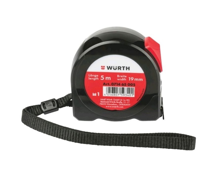 Würt Şerit Cep Metre 5 Metre 5*19 mm  Art 071465005