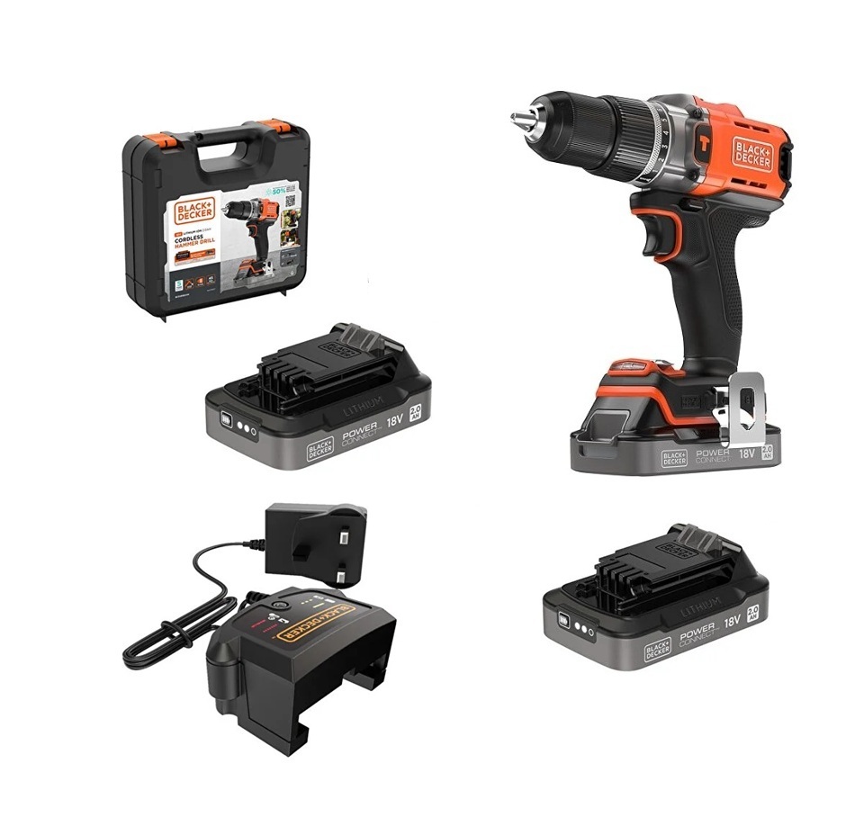 Black Decker BLD683D2XK 50 Nm. Şarjlı  Çift Akülü Darbeli Matkap  (Fırçasız Motor) 2X 18V 2AH