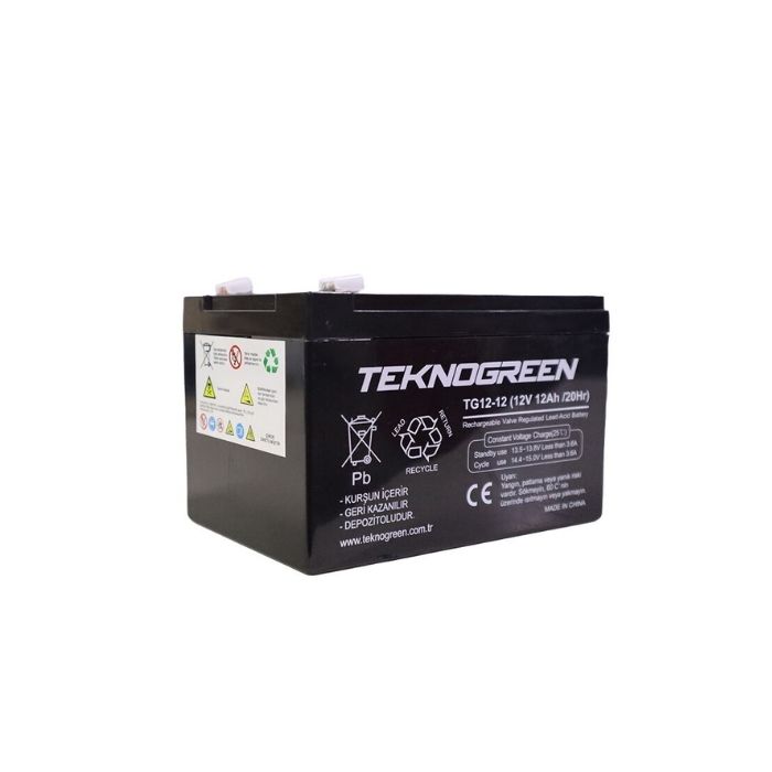 Teknogreen TG12-12 12V 12Ah Bakımsız Kuru Akü