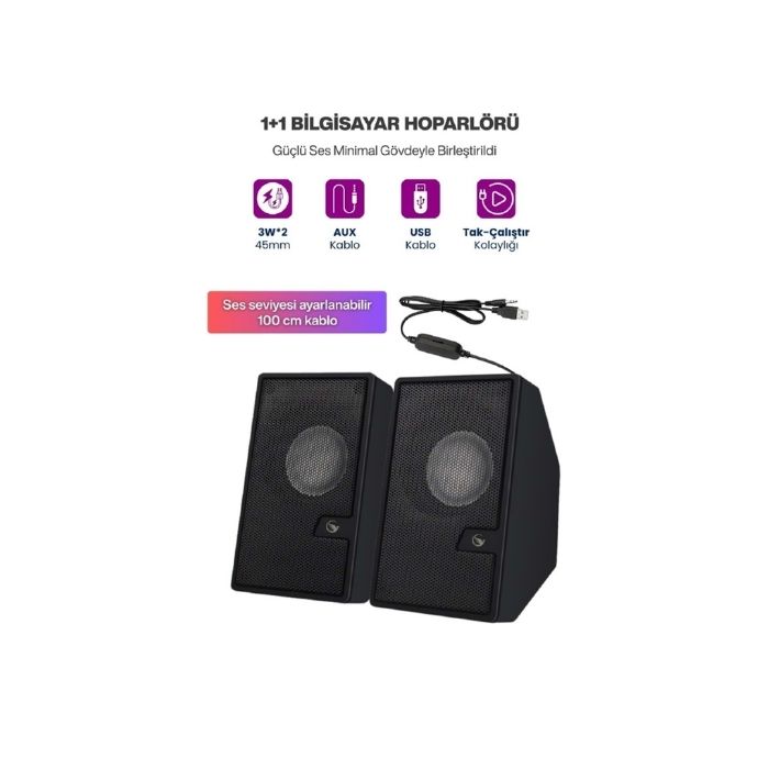 Sprange SR-PN784B 2.0 3W*2 USB + 3.5mm USB 5V Hoparlör