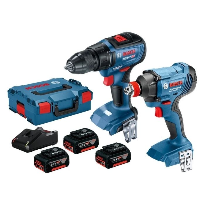 Bosch Gsr18v-50 Matkap + Gdx 180-Li Darbeli Somun Sıkma Üç Akülü (3X5.0Ah) - 06019G5227