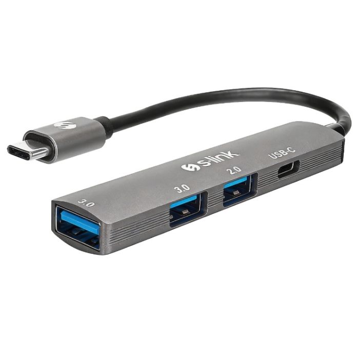 S-link SWV-USBC023 4 in 1 Gri Metal TypeC to 2*USB2.0 USB 3.0, PD Type C Adaptör
