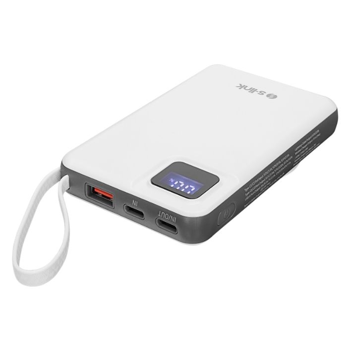 S-link M120 10000mAh PD20W + QC3.0 18W 15W Beyaz LCD Taşınabilir Pil Şarj Cihazı Powerbank